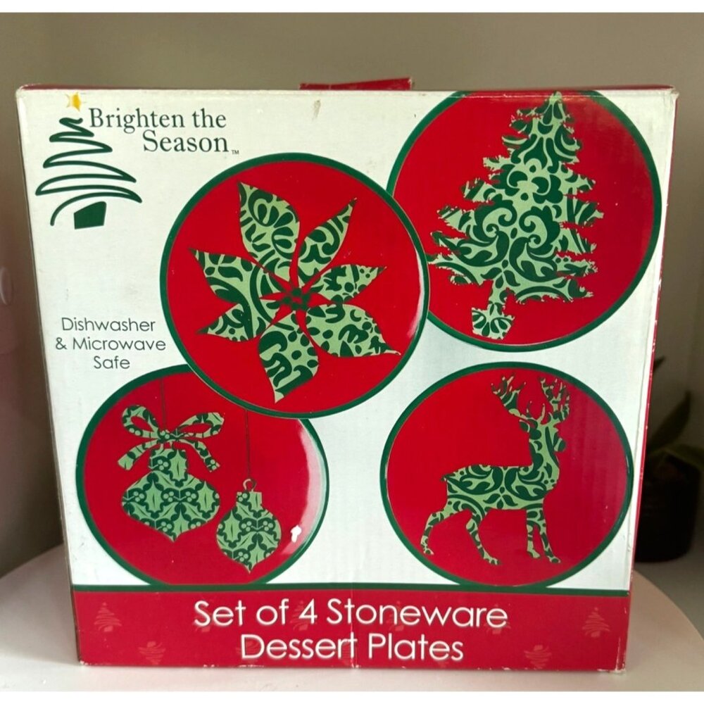 Brighten The Season Stoneware Dessert Plates Set Of 4